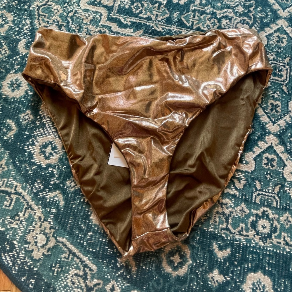 Good American copper bikini bottoms never worn